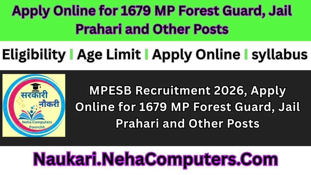 MP Forest Guard, Jail Prahari Recruitment 2026