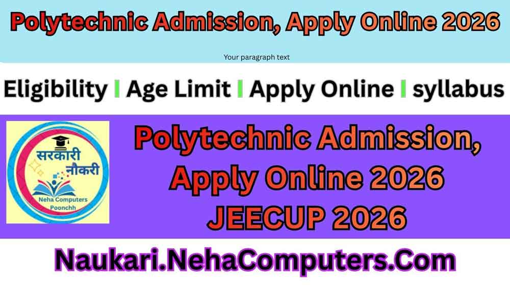 Polytechnic Admission, Apply Online 2026