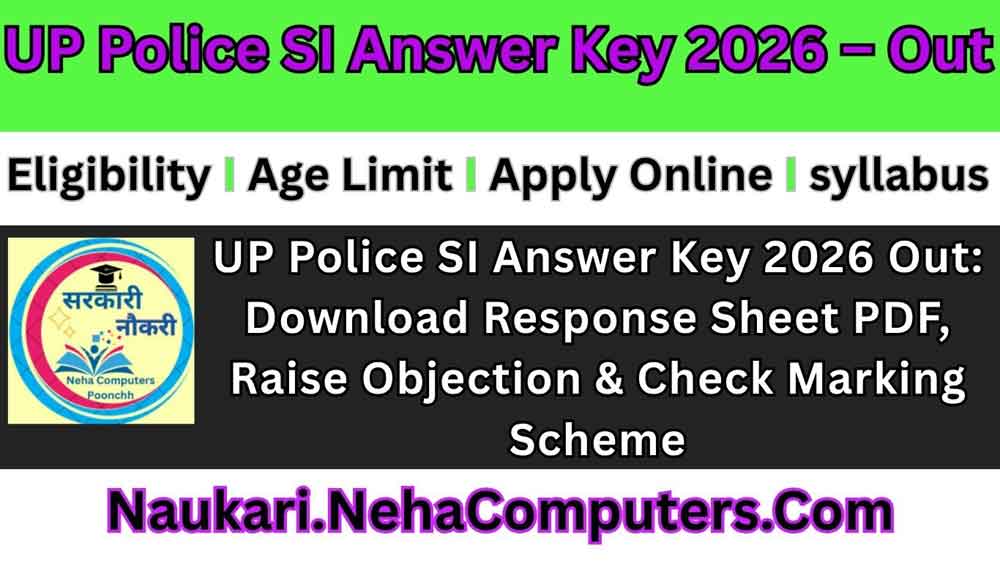 UP Police SI Answer Key 2026 – Out